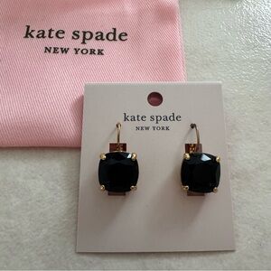Kate Spade gold and black stone earrings, NWT, includes dust bag